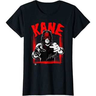 wwe tshirt👕💥 มวยปล้ำอาชีพ มวย มวยปล้ำลีก อเมริกา WWE KANE Horror Font tee คอกลม แฟชั่น ผ้าฝ้ายแท้ เสื้อยืด ผ้าฝ้ายแท้