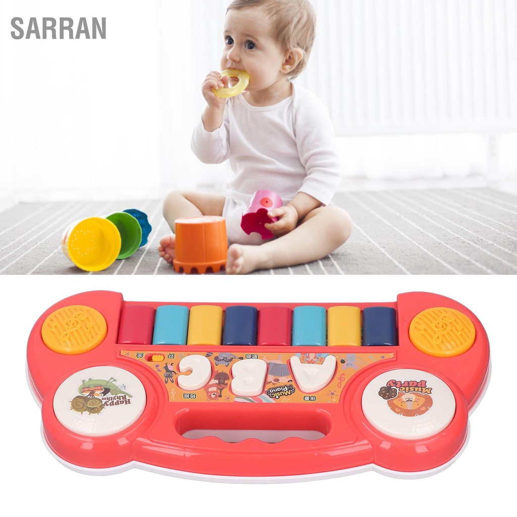 sarran-baby-keyboard-piano-red-ของเล่นเปียโนกลองดนตรีเพื่อการศึกษาสำหรับเด็กวัยหัดเดินอายุ-1-3-ปี