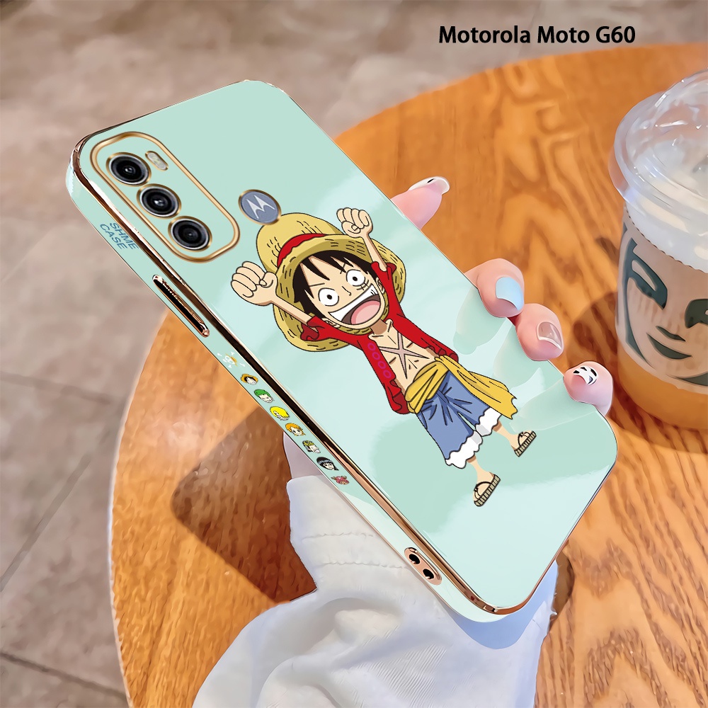 สําหรับ-motorola-moto-g10-g22-g30-g50-5g-g52-g60-g40-เคสโทรศัพท์มือถือ-แบบนิ่ม-ลายการ์ตูน-one-piece-luffy-ขอบสี่เหลี่ยม-หรูหรา