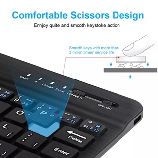 ภาพขนาดย่อของภาพหน้าปกสินค้าใช้ได้กับโทรศัพท์มือถือ แท็บเล็ต คอมพิวเตอร์ Wireless Bluetooth keyboard แป้นพิมพ์ทัชแพด จากร้าน phonecasesstore บน Shopee ภาพที่ 5