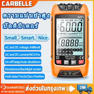 เครื่องทดสอบมัลติมิเตอร์ดิจิทัล ทรานซิสเตอร์ 6000 นับ True RMS ความจุไฟฟ้าอัตโนมัติ มัลติมิเตอร์แบบดิจิตอลอัจฉริยะ