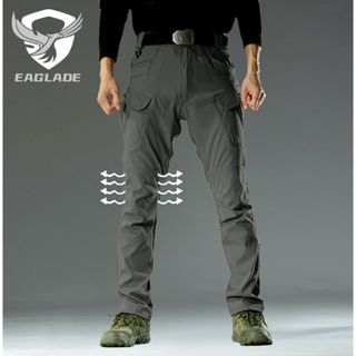Eagblade กางเกงคาร์โก้ยุทธวิธี สําหรับผู้ชาย IX7-Stretch/XS-4XL สีเทา กันน้ํา ยืดหดได้