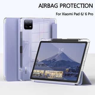เคสโทรศัพท์มือถือหนัง PU TPU นิ่ม แบบใส พร้อมช่องใส่ดินสอ สําหรับ Xiaomi Pad 6 Pad 6 Pro 2023 Redmi Pad SE 11 นิ้ว Pad 5 Pro Redmi Pad 10.61 SE 11