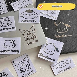 SANRIO สติกเกอร์โลหะ ลายการ์ตูนสัตว์น่ารัก กันน้ํา มีกาวในตัว สําหรับตกแต่งแล็ปท็อป DIY