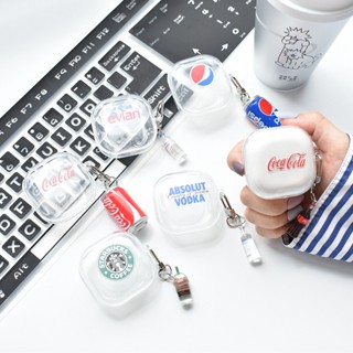 เคสหูฟัง แบบใส ลายการ์ตูน พร้อมพวงกุญแจ สําหรับ Samsung Galaxy Buds 2 Buds Pro Buds Live