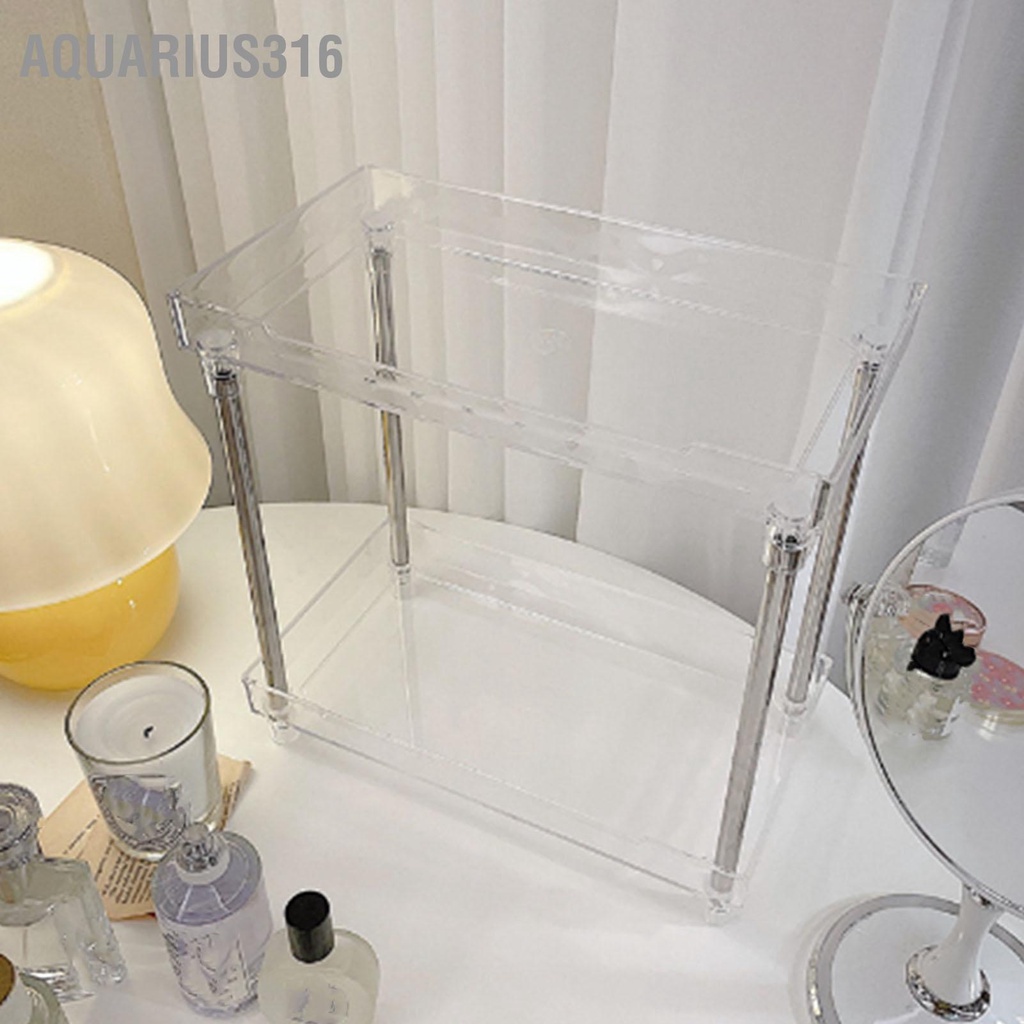 aquarius316-แร็คออแกไนเซอร์แต่งหน้าชั้นเก็บเครื่องสำอางที่ถอดออกได้พร้อมถาดอะคริลิกใสสำหรับห้องน้ำห้องน้ำห้องนอน