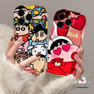 เคสโทรศัพท์มือถือ ขอบโค้ง ลายการ์ตูนชินจัง 3D สําหรับ Oppo A12 A16 A17 A57 A54 A55 A7 A5s A95 A54s A3s A15 A17k A31 A16s A77 A16K A74 A1k A9 A96 A92 A16E A53 A77s A52 A76