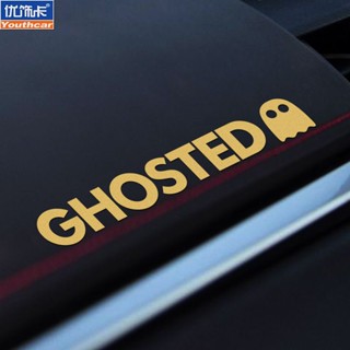 สติกเกอร์ ลายการ์ตูนเกมผี GHOSTED Ghost ทรงสามเหลี่ยม สําหรับติดตกแต่งรถยนต์ไฟฟ้า