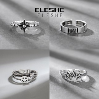 Eleshe Jewelry แหวนเงิน 925 สไตล์วินเทจ เครื่องประดับ สําหรับผู้หญิง M043