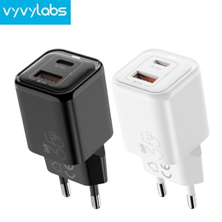 Vyvylabs ที่ชาร์จโทรศัพท์มือถือ USB Type C 35W PD3.0 QC4.0 ปลั๊ก EU US แบบพกพา สําหรับ iP 14 13 Pro Max Mini 8 Plus