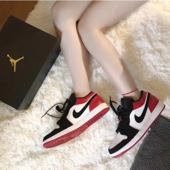 ของแท้-100-nike-air-jordan-1-low-bred-toe-รองเท้าผ้าใบ