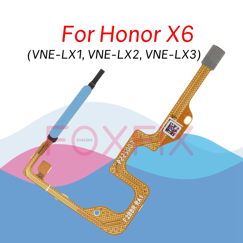 ปุ่มเซ็นเซอร์ลายนิ้วมือ Flex Cable สําหรับ HONOR X6 VNE-LX1 VNE-LX2 VNE ...