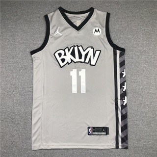 เสื้อกีฬาบาสเก็ตบอล ลายทีม NBA Brooklyn # 11 Kyrie Irving สีเทา 2021 380131