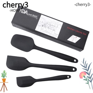 CHERRY3 ชุดไม้พายซิลิโคน ปลอด BPA สีดํา สีแดง สําหรับทําอาหาร เชฟ จํานวน 3 ชิ้น