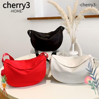 Cherry3 กระเป๋าสะพายไหล่ ไนล่อน ทรงโท้ท ขนาดเล็ก น้ําหนักเบา สีพื้น แฟชั่นสําหรับสตรี