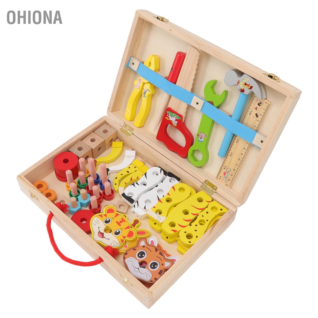 ohiona-กล่องเครื่องมือไม้ของเล่น-diy-ฝีมือดีกล่องเครื่องมือปริศนาของเล่นก่อสร้างเพื่อการศึกษาของเล่นเด็ก