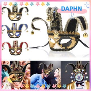 Daphs หน้ากากพลาสติก สไตล์เวเนเชียน คุณภาพสูง สีแดง สีฟ้า สีดํา สําหรับปาร์ตี้ฮาโลวีน