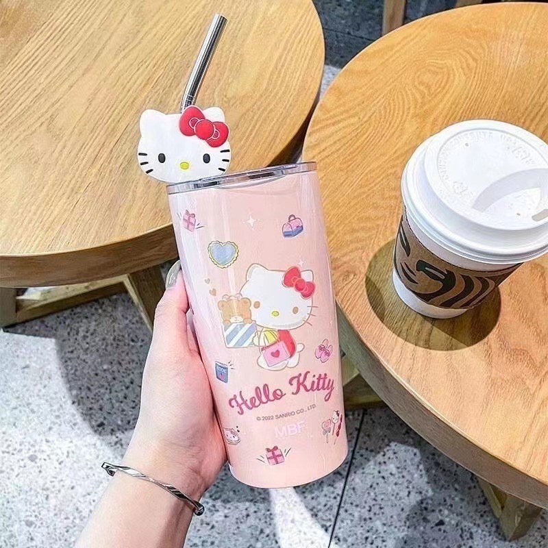 sanrio-แก้วน้ําเหล็ก-มีฉนวนกันความร้อน-ลาย-hello-kittys-พร้อมฝาปิด-ขนาด-600-มล-สําหรับเด็กผู้หญิง