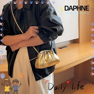 Daphne กระเป๋าสะพายไหล่ หนัง PU ทรงคลัทช์ แต่งหูหิ้ว แบบนิ่ม เรียบง่าย สําหรับสตรี