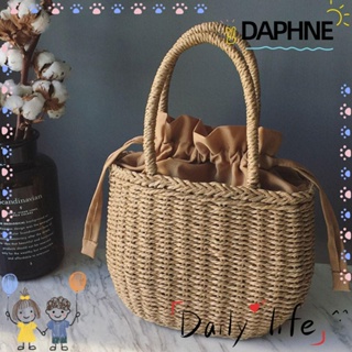 Daphne กระเป๋าถือ กระเป๋าสะพายไหล่ ผ้าถัก ทรงสี่เหลี่ยม แฮนด์เมด แฟชั่นฤดูร้อน 2023