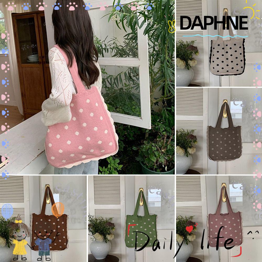 daphne-กระเป๋าถือ-กระเป๋าสะพายไหล่-ผ้าโพลีเอสเตอร์ถัก-แฮนด์เมด-ขนาดใหญ่-จุของได้เยอะ-สําหรับผู้หญิง
