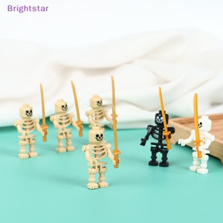 Brightstar บล็อคตัวต่อ รูปโครงกระดูกโจรสลัด แขนตรง แขนหมุน 4 ชิ้น