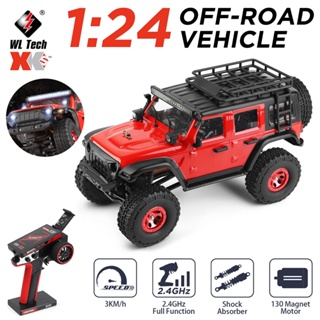 Wltoys XK 2428 4WD 1/24 รถไต่หินบังคับวิทยุ 2.4G Off-Road พร้อมไฟ LED ของเล่นสําหรับเด็ก