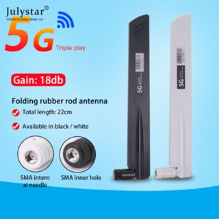 JULYSTAR Gain Of 18dbi Full-band 3g 4g 5g เสาอากาศแบบพับได้รอบทิศทาง High Gain 600-6000mhz 18dbi Gain Sma Male สำหรับการ์ดเครือข่ายไร้สาย Wifi Router ความไวสัญญาณสูง