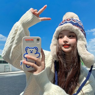 หมวกขนแกะ ป้องกันหู ขนาดเล็ก เข้ากับทุกการแต่งกาย แฟชั่นฤดูใบไม้ร่วง และฤดูหนาว สไตล์เกาหลี และญี่ปุ่น สําหรับผู้หญิง