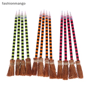 [fashionmango] ใหม่ พร้อมส่ง ดินสอไม้กวาดแม่มด หลากสี สําหรับฮาโลวีน 12 ชิ้น