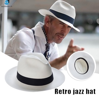 หมวก Fedora สีขาว สําหรับผู้หญิง ผู้ชาย หนึ่งขนาด เหมาะกับผู้ใหญ่ เด็กโต และวัยรุ่น