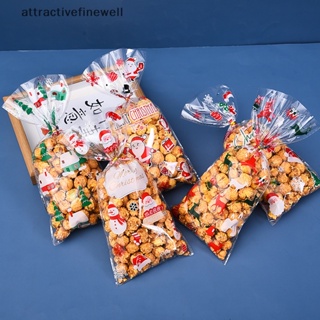 [attractivefinewell] ถุงของขวัญคริสต์มาส สําหรับใส่คุกกี้ ขนมหวาน 50 ชิ้น