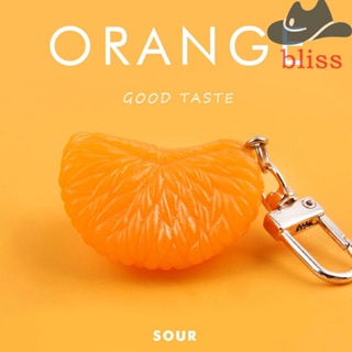 Bliss จี้พวงกุญแจ รูปผลไม้จําลอง สีส้ม สําหรับตกแต่งกระเป๋าถือ โทรศัพท์มือถือ