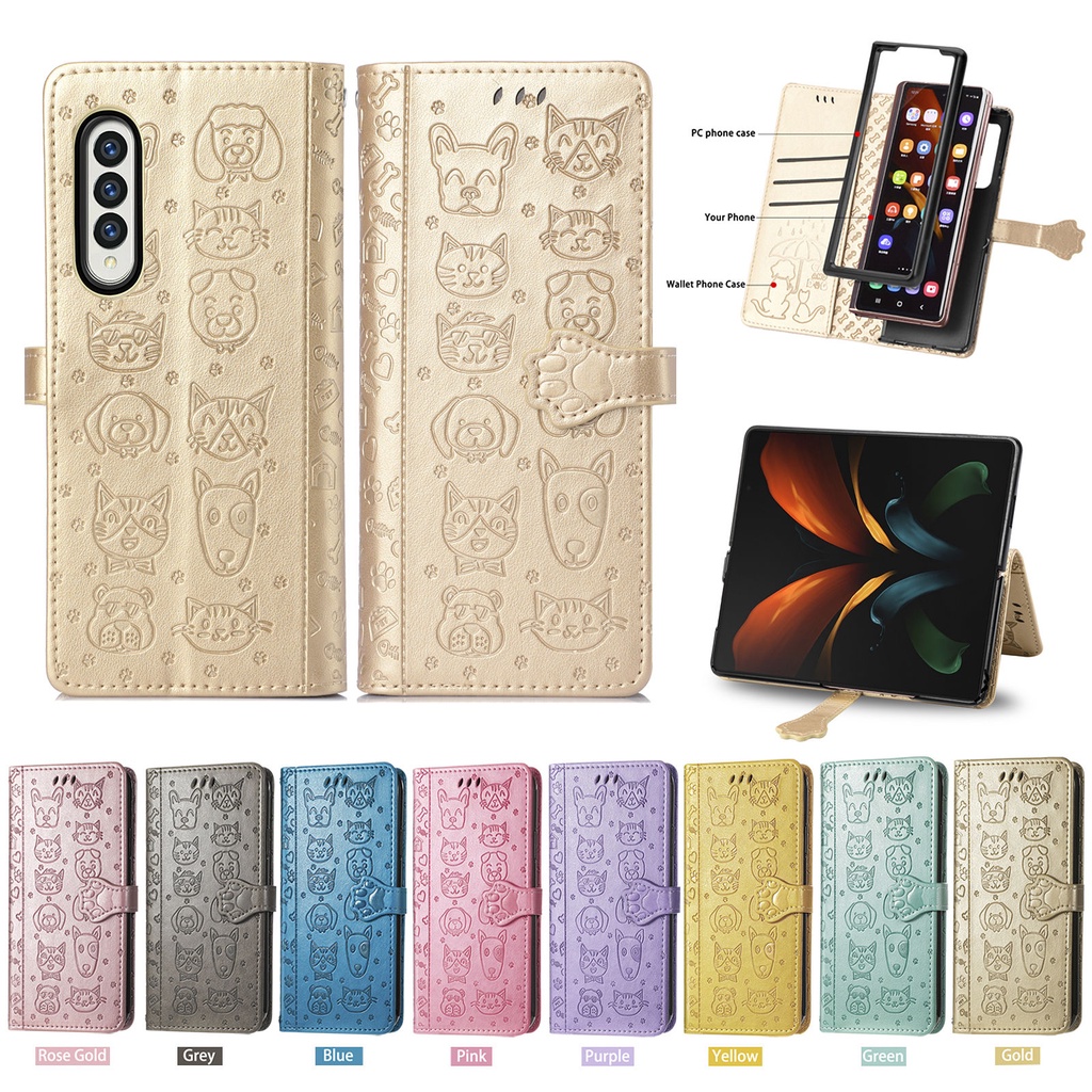 เคสโทรศัพท์มือถือ-ลายแมวน่ารัก-แฟชั่น-สําหรับ-samsung-galaxy-z-fold4-z-fold3-z-fold4-z-fold3