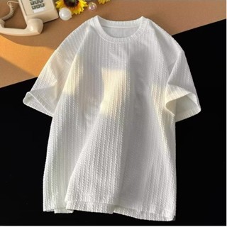 เสื้อยืดแขนสั้นลําลอง สีพื้น เรียบง่าย เหมาะกับฤดูร้อน สําหรับผู้ชาย ไซซ์ 5 4 8XL 300 catties