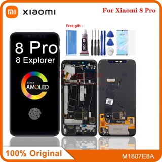 หน้าจอสัมผัสดิจิทัล LCD AMOLED พร้อมลายนิ้วมือ สําหรับ Xiaomi Mi 8 Pro Mi8 Explorer Edition Mi 8 Pro