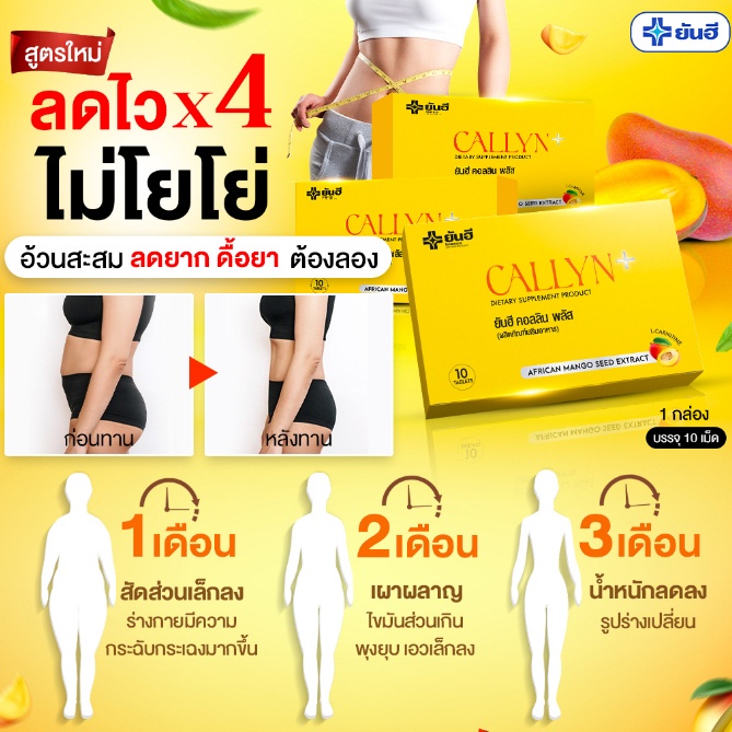 ของแท้ Yanhee Callyn Plus ยันฮี คอลลิน พลัส ตัวช่วยลดน้ำหนักสูตรเร่ง ...
