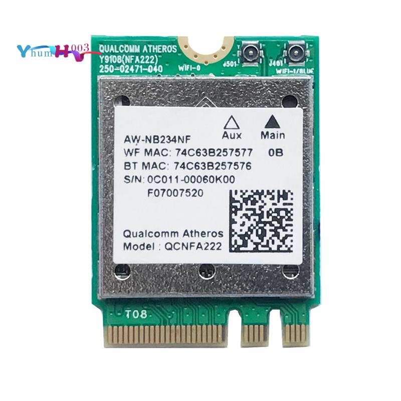 Qcnfa222 AW-NB234NF 802.11A/B/G/N การ์ด WiFi บลูทูธไร้สาย 2.4GHz 5GHz ...