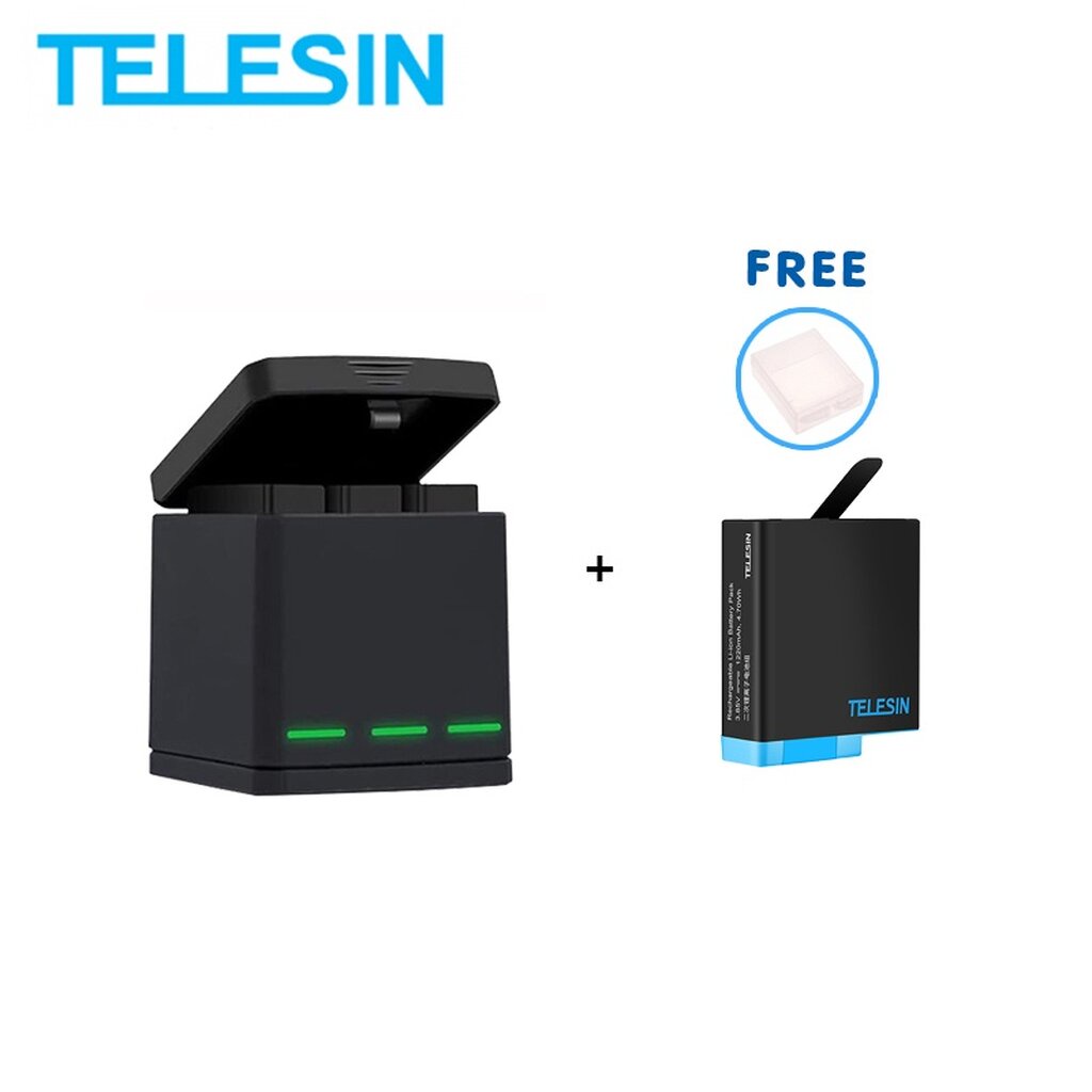 gopro-8-7-6-5-telesin-triple-charger-battery-kit-1-triple-charger-1-battery-ฟรี-กล่องแบต-รับประกัน