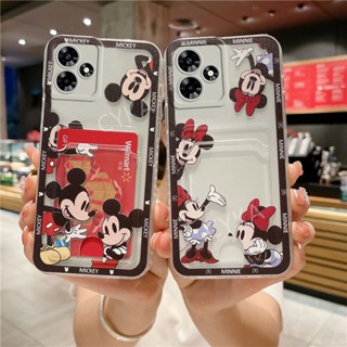 เคสโทรศัพท์มือถือ ซิลิโคนนิ่ม TPU ลายการ์ตูนหนู พร้อมกระเป๋าใส่บัตร แฟชั่น สําหรับ Infinix HOT 30 30i 30play 20 20i 20S 20PLAY ZERO 5G 2023 Smart 7 HD Infinix HOT 4G Smart7