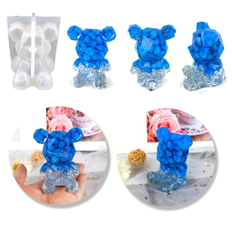 แม่พิมพ์ซิลิโคนเรซิ่น-รูปหมี-3d-ขนาดเล็ก-สําหรับทําสบู่-เทียน-diy
