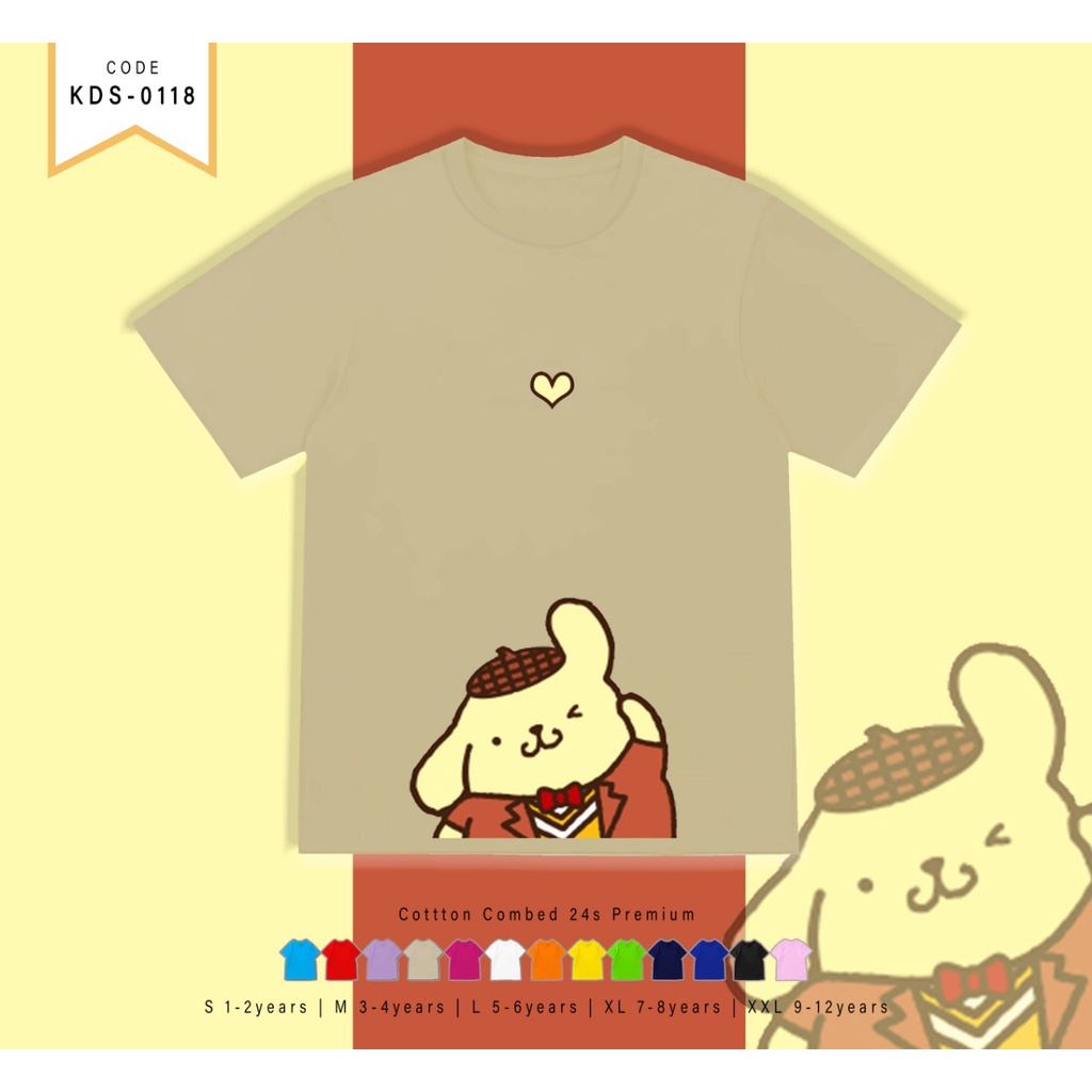 เสื้อยืดพิมพ์ลายแฟชั่น-เสื้อยืด-พิมพ์ลาย-pompompurin-custom-tee-สําหรับเด็ก