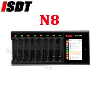 Isdt N8 เครื่องชาร์จแบตเตอรี่ หน้าจอ LCD 8 ช่อง ชาร์จเร็ว สําหรับแบตเตอรี่ AA AAA Li-lon