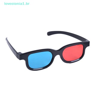 Loveoionia1 กรอบแว่นตา 3D สีแดง สีฟ้า สําหรับดูหนัง DVD เกม br