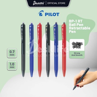 Desklife Pilot 0.7 / 1.0 BP-1 RT ปากกาลูกลื่น ยืดหดได้ สีดํา น้ําเงิน แดง (1s/PCS) เครื่องเขียน Alat Tulis Sekolah Art