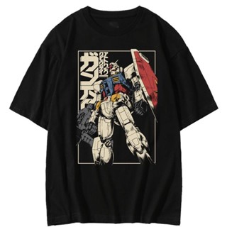 ราคาถูก MOBILE SUIT GUNDAM ใหม่ unicorn machine battle เสื้อยืดชาย rx78 Zaku ผ้าฝ้ายแท้แขนสั้นน้ำเข้า เสื้อคู่