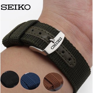 Seiko No. สายนาฬิกาข้อมือไนล่อน SEIKO ผ้าแคนวาส กันน้ํา กันเหงื่อ ขนาด 18 มม. 19 มม. 20 มม. 22 มม. 24 มม. สําหรับผู้ชาย ผู้หญิง 5 ชิ้น