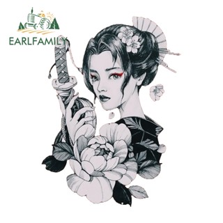 Earlfamily สติกเกอร์กันแดด JDM ลายซามูไร Geisha กันน้ํา ขนาด 13 ซม. X9.5 ซม. สําหรับตกแต่งรถยนต์ รถจักรยานยนต์