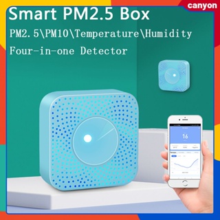 Tuya Wifi สมาร์ทแอร์แม่บ้าน Pm2.5, Pm10, อุณหภูมิ, ความชื้น 4 In 1 Smart Air Box Sensor Intelligent Linkage Home Appliances canyon