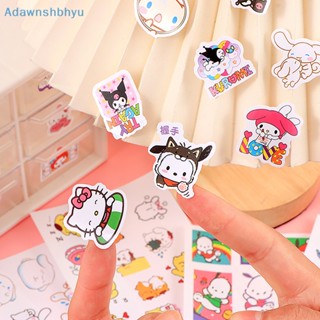 Adhyu สติกเกอร์ ลายการ์ตูนอนิเมะ Kulomi Pacha Dog HelloKitty Tamagwei Dog Melody น่ารัก สําหรับตกแต่งสมุดภาพ 4 ชิ้น